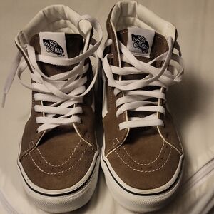 Vans Sk8-Hi Brown and White High-Top Sneakers